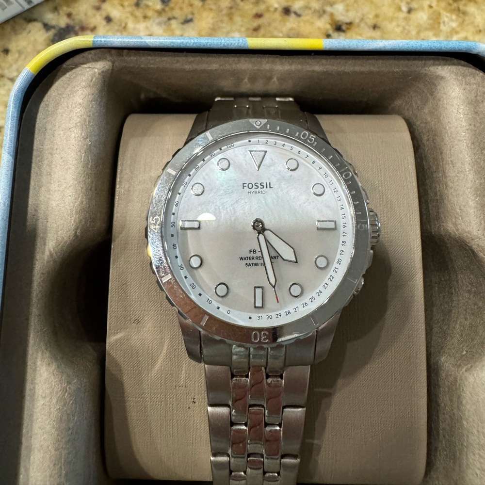Fossil Women S FB-01 Three-Hand Date Stainless Steel Watch